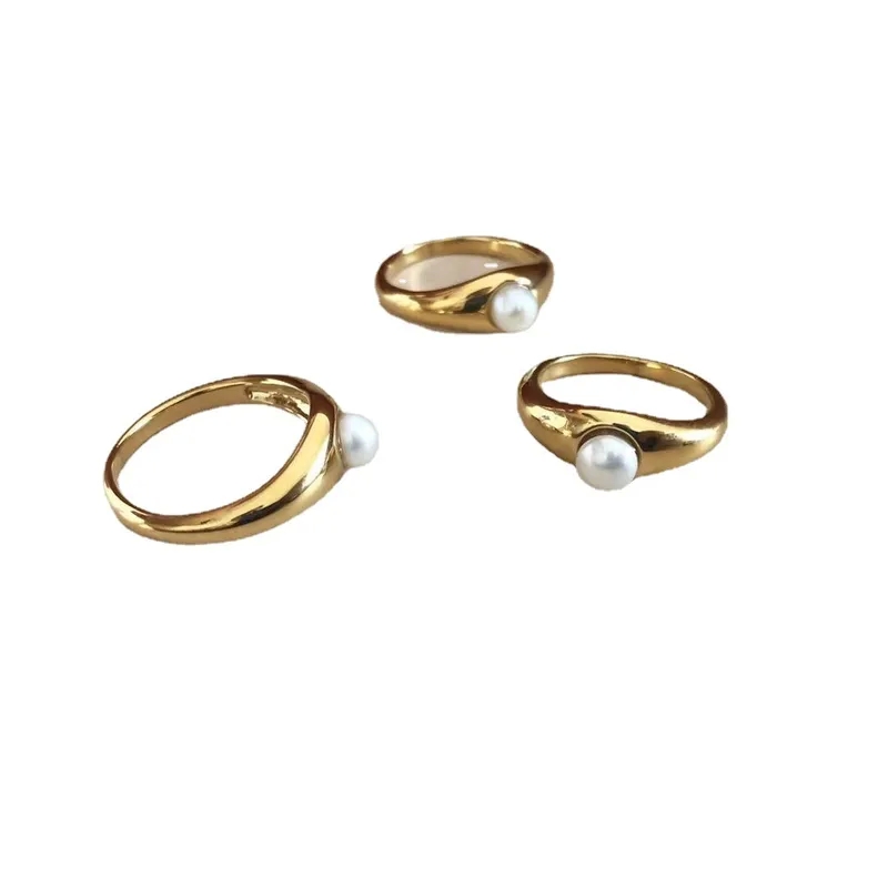 fine jewelry 2024 "Handpicked Vintage-Inspired Genuine Brass Geometric Pearl Rings patrick's fine jewelry – Polished Elegance" collections fine jewelry