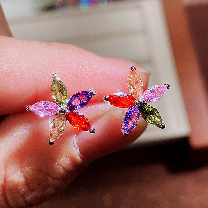 fine jewelry brooches Shiny Handcrafted Budget-Friendly Korean fine jewelry under 500 Star Flower Copper Earrings for Women fine jewelry everyday