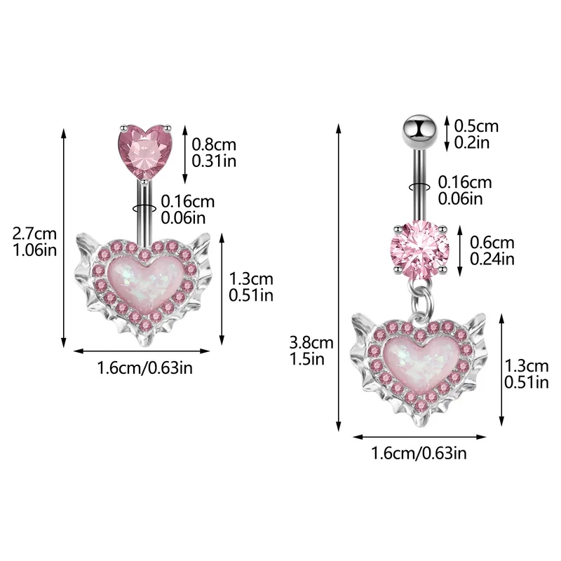 fine jewelry canada Wholesale is fine jewelry real Bohemian Fairy Heart Belly Ring – Waterproof Metal Inlay Zircon Handpicked IG Style Jewelry qvc ultra fine jewelry