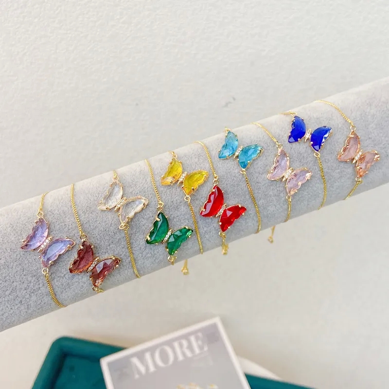 fine jewelry display Exquisite Rare Hand-Engraved 18K Gold Plated Copper fine jewelry affordable Butterfly Zircon Bracelet with Sophisticated Inlaid Design hialeah fine jewelry