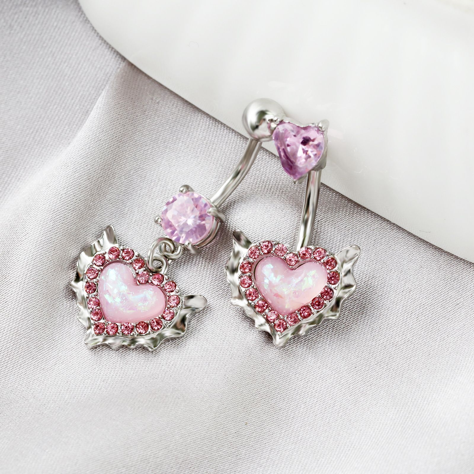 fine jewelry gorjana Wholesale Bohemian Fairy Heart Belly Ring – Waterproof Metal Inlay elite fine jewelry Zircon, Handpicked IG Style Jewelry fine jewelry omaha