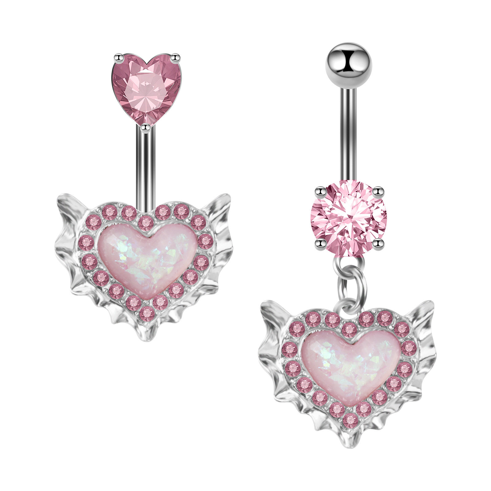 fine jewelry investment pieces Wholesale Bohemian Fairy fine jewelry diamond earrings Heart Belly Ring – Waterproof Metal Inlay Zircon, Handpicked IG Style Jewelry fine jewellery 2023