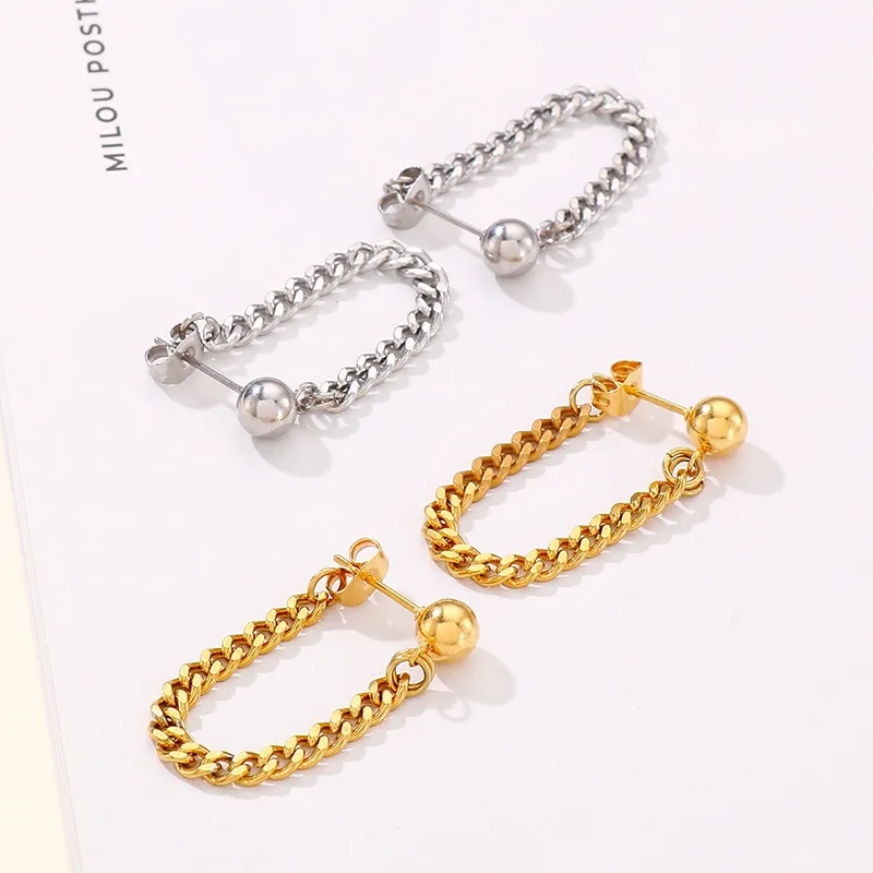 fine jewelry kendra scott Modern Adjustable Ethnic Geometric 18K Gold fine jewelry hand chain Plated Stainless Steel Earrings – Simple Lady Fashion Wholesale fine jewelry houston