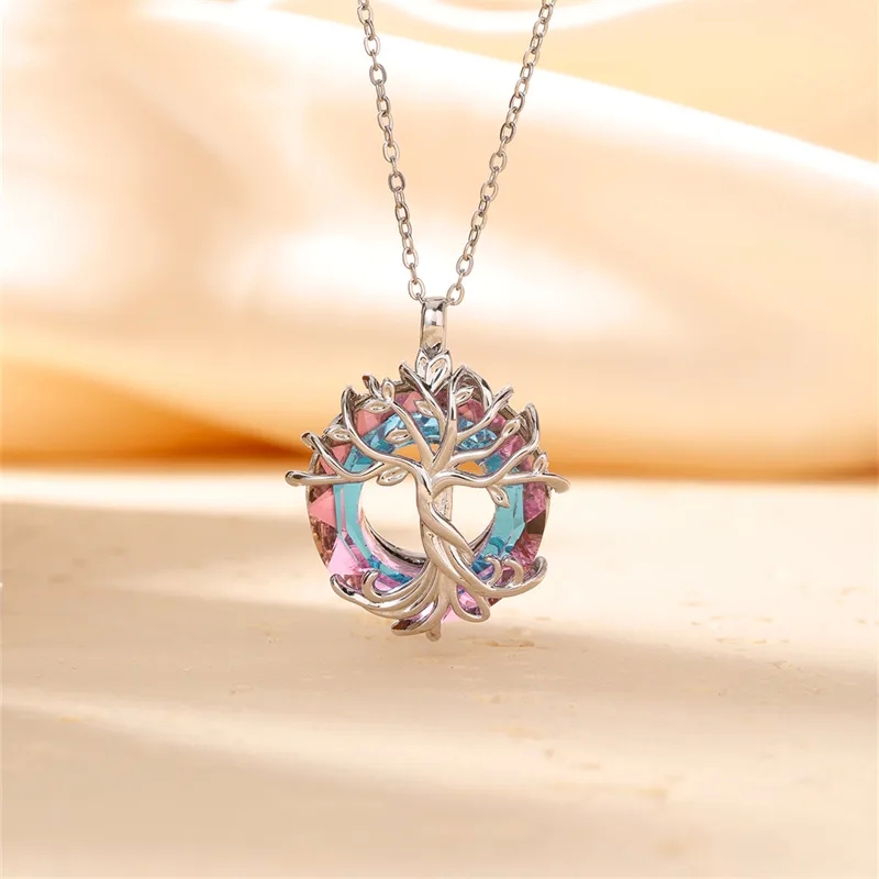 Handmade Eco-Friendly Vintage O-Chain Necklace with K Gold Plated Crystal Pendant, Heritage-Inspired Design