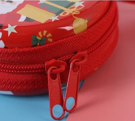 gift-ready "Minimalist Boho refined elegance Chic Santa Claus Tinplate Zipper Wallet - Scratch-Resistant Unisex Kids Design" limited edition