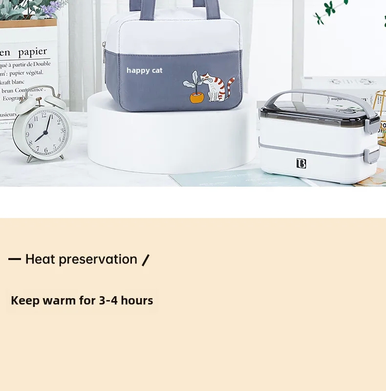 h&m home kitchen Vintage Waterproof Cat Lunch Bag - Insulated kitchen home japanese Outdoor Rice Box, Masculine Style, Fashion Must-Have for Daily Use valley home kitchen