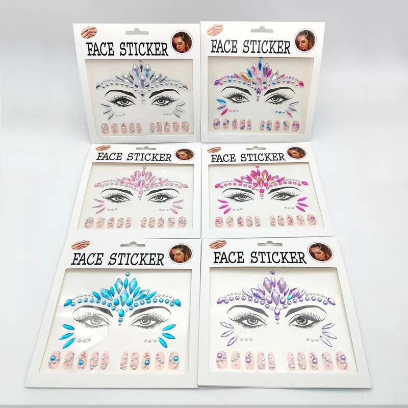 hair health and beauty catalogue 2024 Eco-Friendly Antique Masculine Acrylic Rhinestone Flashing Face beauty and health factory & Nail Stickers for EDM Festivals & Creative Makeup health beauty dollar tree