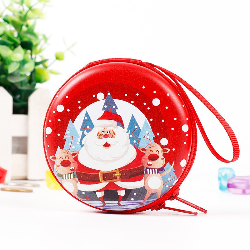 hand-engraved Trendy Glossy Weatherproof Santa Claus Tinplate Zipper Wallets heritage-inspired for Women & Kids - Masculine Ethnic Style affordable fashion