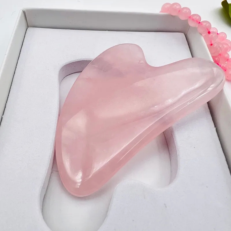 health beauty treat "Personalized Heart-Shaped Jade american beauty health Scraping Board – Natural Pink Crystal Facial Massage Tool for Everyday Wellness & Seasonal Glow" beauty health glow