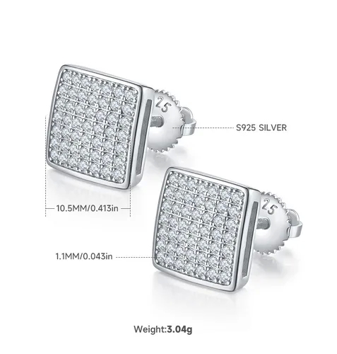 high quality body jewelry uk "Exquisite Retro Bohemian 925 Sterling Silver Moissanite Geometric high quality eyebrow jewelry Stud Earrings | Eye-Catching DEF Colorless" high end jewelry boxes for sale