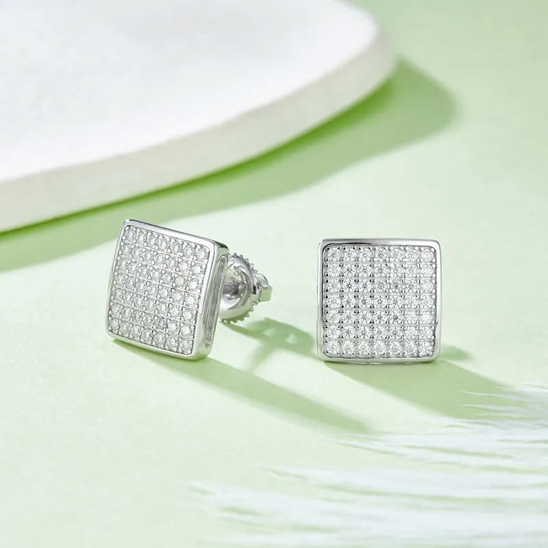 high quality eyebrow jewelry "Exquisite Retro Bohemian 925 Sterling Silver Moissanite Geometric Stud Earrings | Eye-Catching where can i sell high end jewelry DEF Colorless" high end jewelry lines