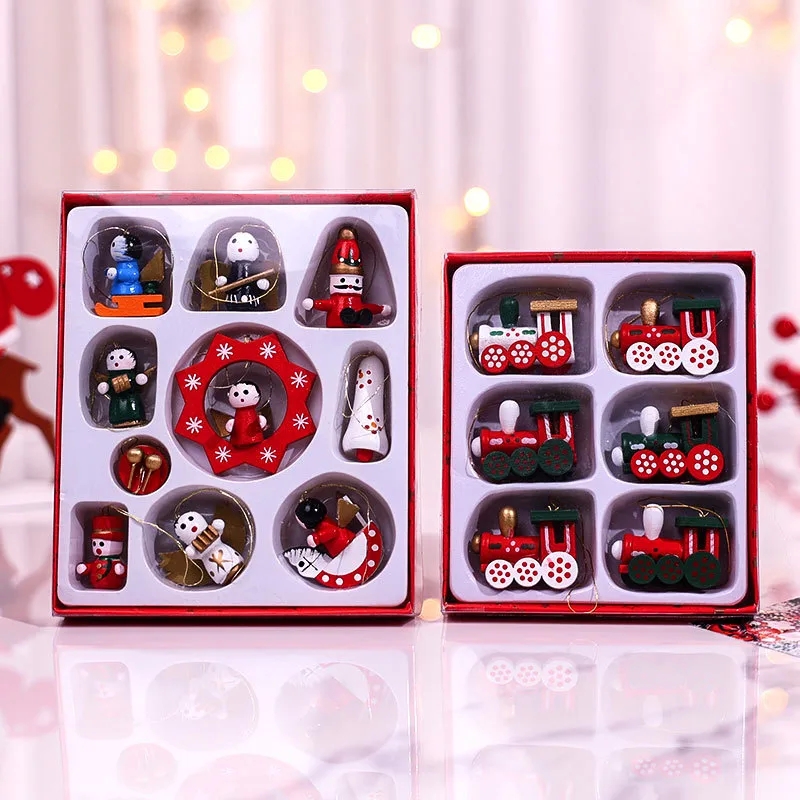 Luxury Recycled Wood Snowman Car Ornaments – Affordable High-End Christmas Party Decor