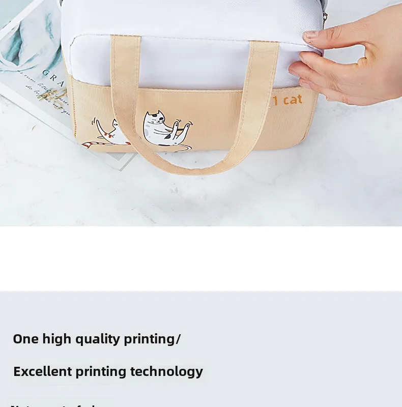 home kitchen new york Vintage Waterproof Cat Lunch Bag - Insulated Outdoor Rice Box, home & kitchen images Masculine Style, Fashion Must-Have for Daily Use vintage home kitchen