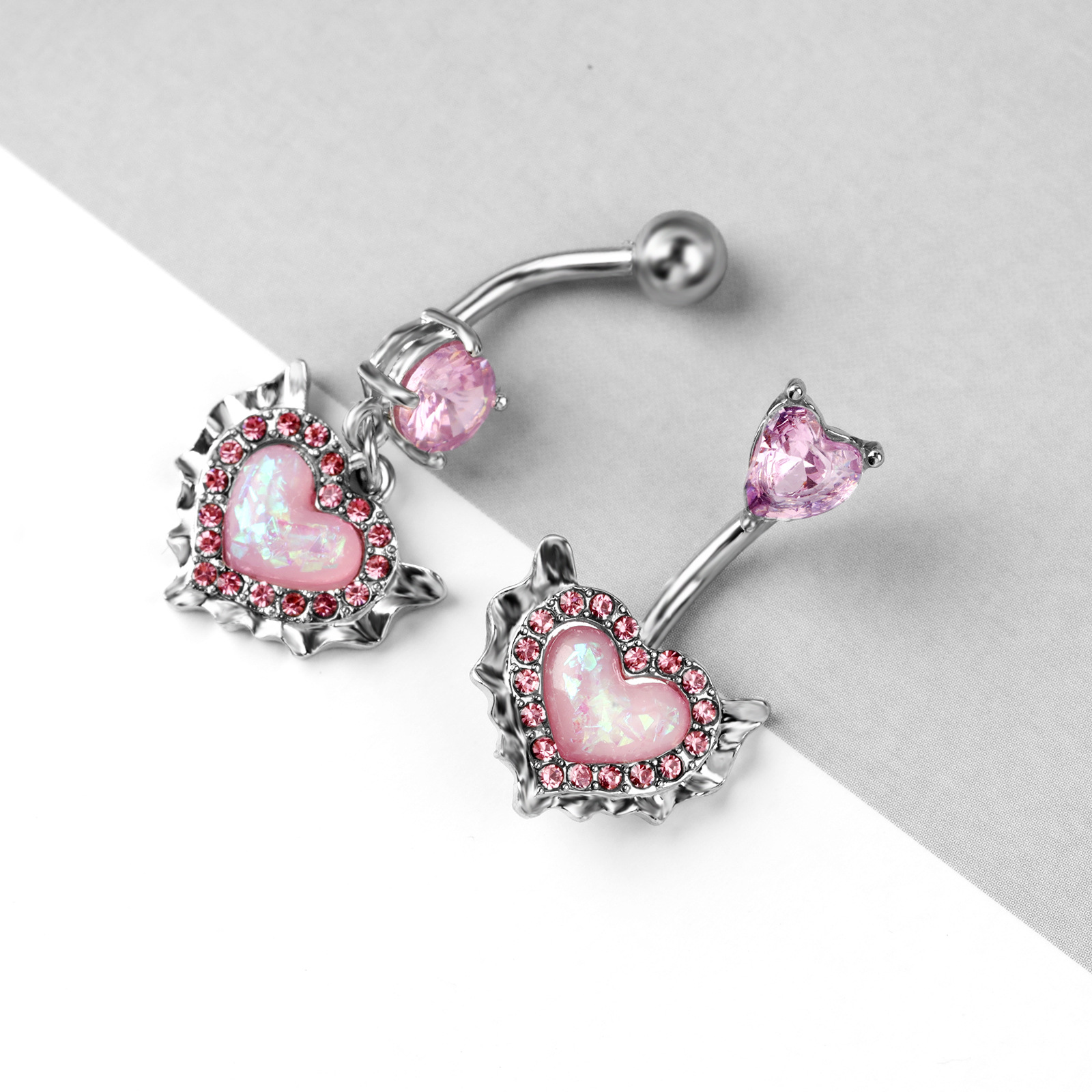 is 925 sterling silver fine jewelry Wholesale Bohemian Fairy Heart Belly Ring – Waterproof Metal Inlay Zircon, Handpicked IG Style fine fashion jewelry Jewelry vincents fine jewelry