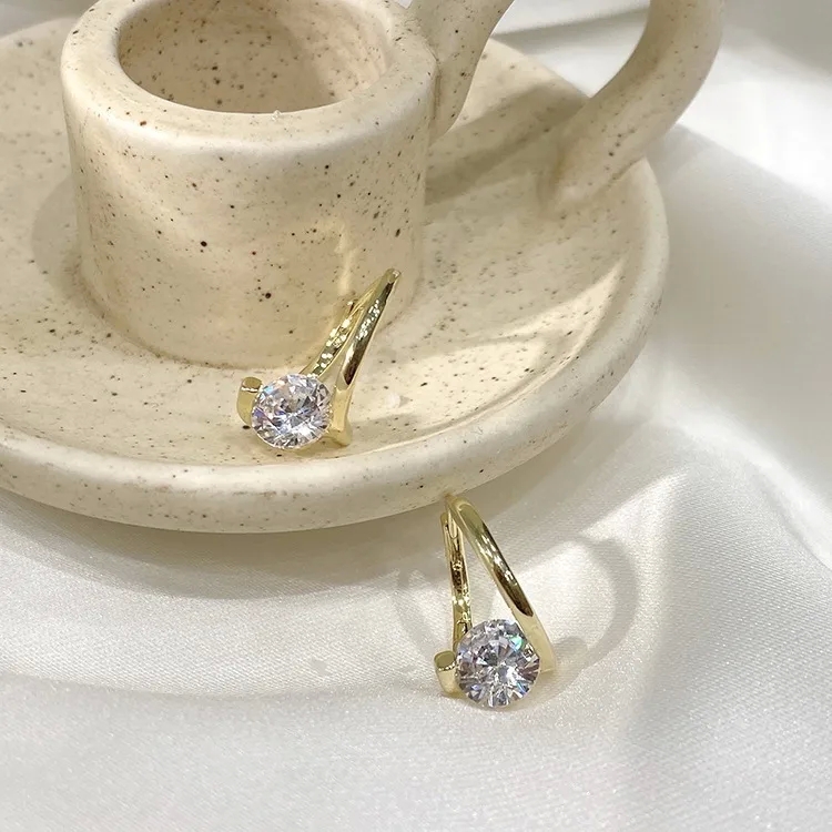is 925 sterling silver fine jewelry Wholesale Lightweight Geometric Zircon fine jewelry lab Earrings | Minimalist Korean Style | Affordable Fashion for Women | Discounted Bulk toronto fine jewelry