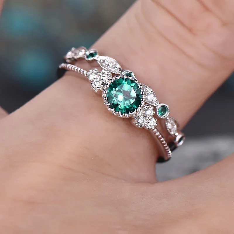 isabella's fine jewelry "Boho Chic Green Zircon Alloy Ring – Ethically Made Affordable Luxe Comfortable Women's oro italia fine jewelry Accessory" ozel fine jewelry