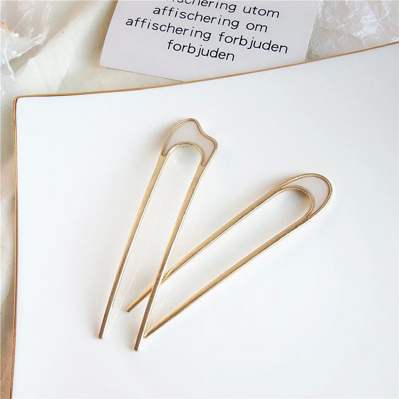 japan hair accessories Modern Minimalist U-Shape Metal Hairpin 1950s vintage hair accessories for Women - Quick Polished Simple Style (Wholesale) hair accessories nordstrom