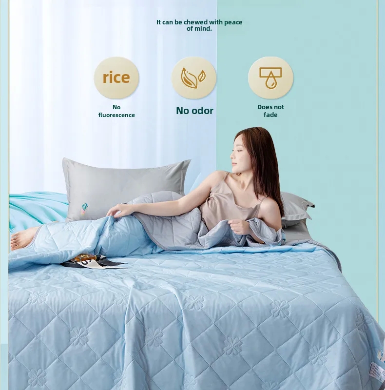 liv 4 home & kitchen Sustainable Minimalist Summer Quilt – Premium Mint Cool Silk, Washable, Thin, One-of-a-Kind Design for Daily home kitchen bakery Comfort home & kitchen kopitiam photos