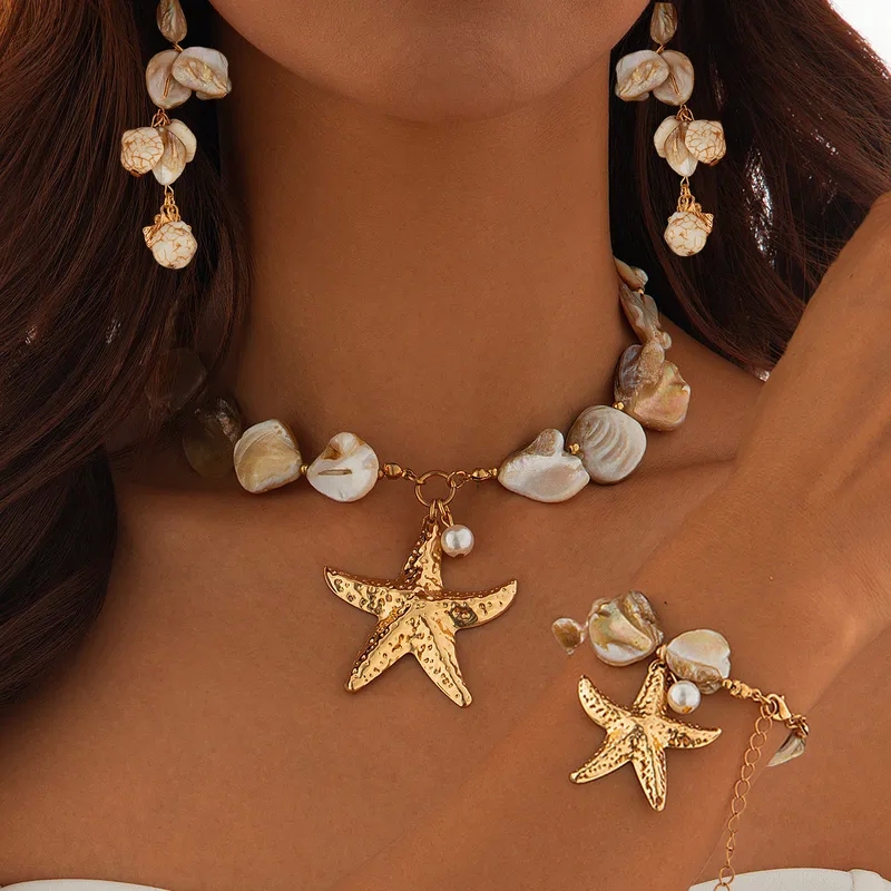 melanie casey fine jewelry "Limited Edition Bohemian Chic Hypoallergenic Starfish & Pearl Shell Jewelry Set – Authentic Marine ferkos fine jewelry Style" fine jewelry job description