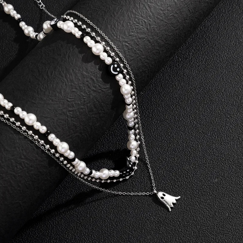 men's jewelry box near me "Grunge-Inspired Premium Men's Layered Necklace – Solid Acrylic Imitation roman men's jewelry Pearl & Alloy Beads for Daily Wear" yupoo men's jewelry