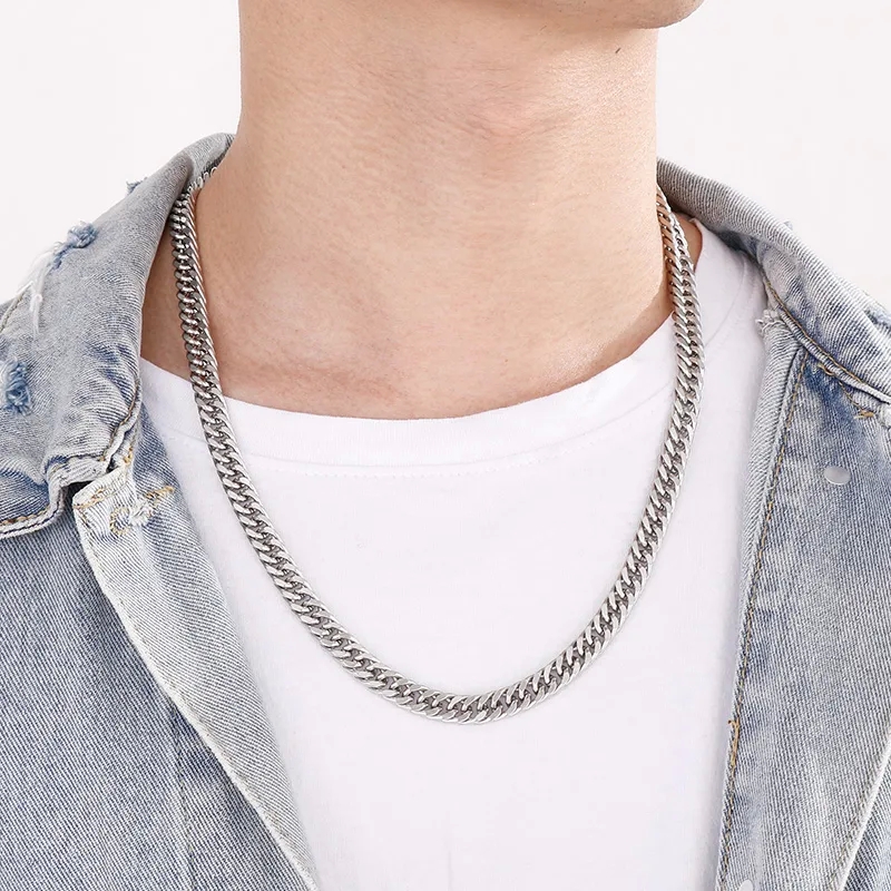 men's zodiac jewelry Wholesale Retro Hip-Hop Jewelry macy's men's jewelry clearance Set: Durable 304 Stainless Steel 18K Gold Plated Bracelet & Necklace - Shiny & Discounted men's jewelry diamond