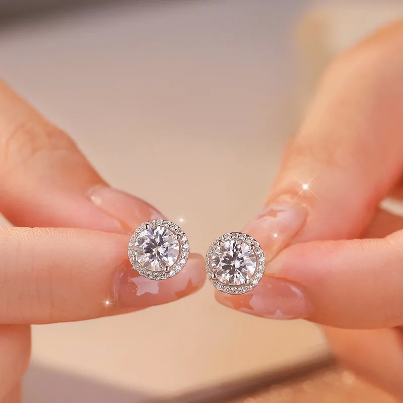 messika high end jewelry "Wholesale Minimalist 925 high end jewelry companies Sterling Silver Moissanite Geometric Studs – Weatherproof Ethnic Polished Premium Earrings" high quality jewelry low prices