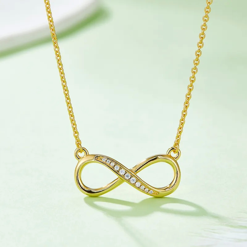 most high end jewelry Vintage high end jewelry nyc Sleek Custom-Fit 0.1ct VVS1-VVS2 Round Moissanite Infinity Hollow Inlay Cable Chain Necklace FDJZ-056 high end catholic jewelry
