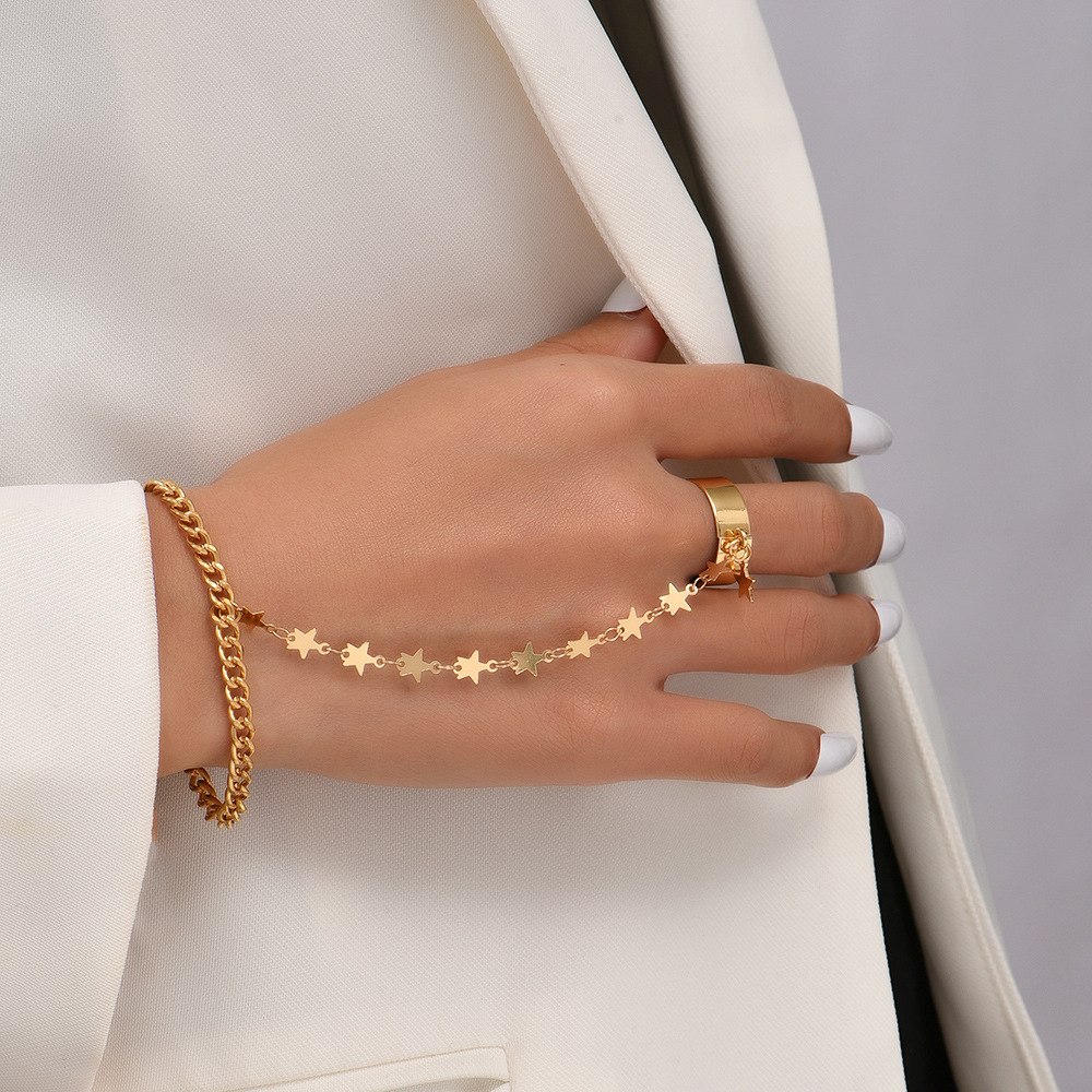onyx fashion jewelry Trendsetting Organic Geometric Alloy Sequin Chain Ring Hoop Bracelet – Refined Elegance for Wholesale costume jewelry 303 Fashion fashion jewelry dropshipping