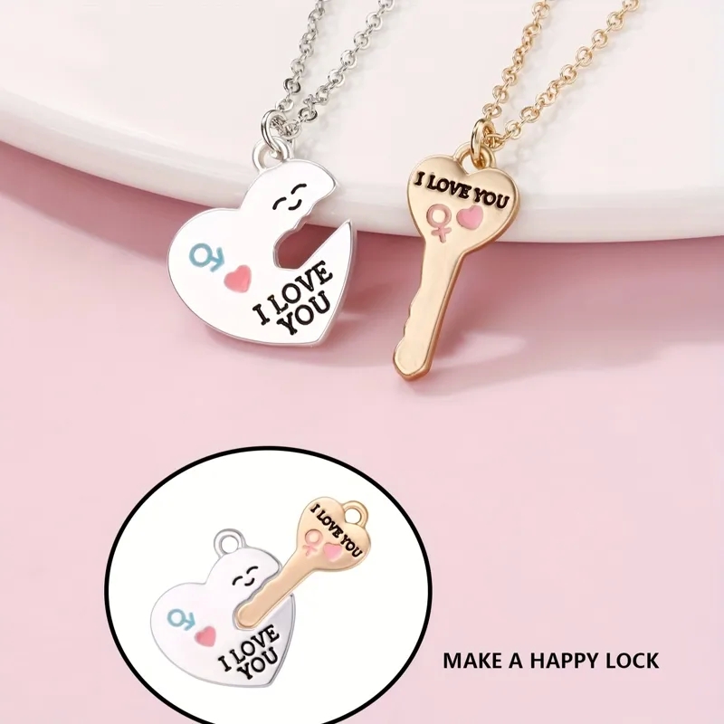purple fashion jewelry "Authentic Bohemian Chic Heart Lock Pendant Necklace fashion jewelry wholesale suppliers – Sleek Zinc Alloy Design for Kids Simple Elegance" fashion jewelry in japan