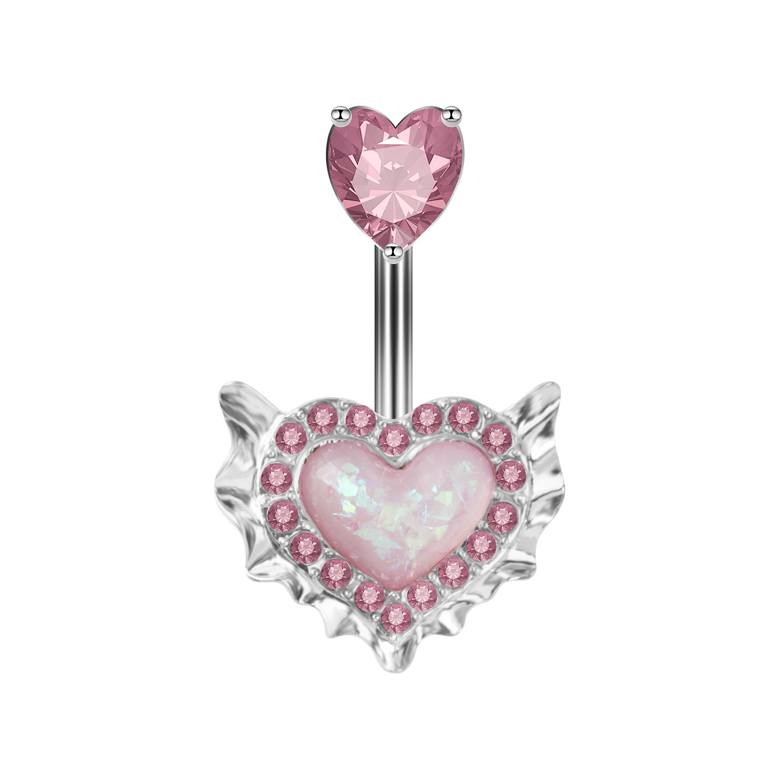 regalia fine jewelry Wholesale Bohemian Fairy Heart Belly Ring – Waterproof Metal Inlay Zircon, Handpicked fine jewelry affordable IG Style Jewelry fine jewelry