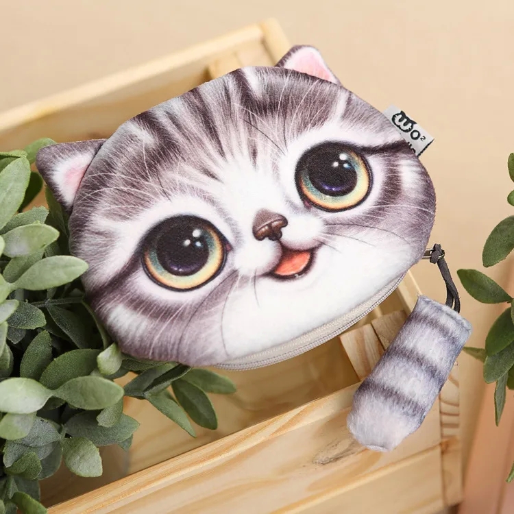 retro "Stylish non-toxic Modern Women's Cat Polyester Zipper Wallets – Premium Comfortable & Eye-Catching for Kids & Adults" casual