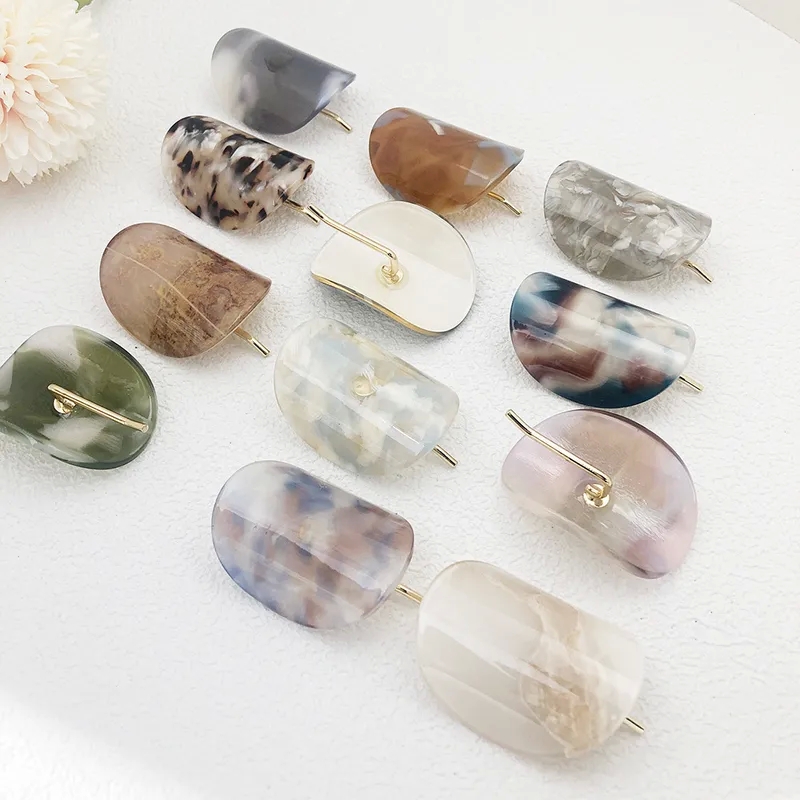 rose gold hair accessories Vintage-Inspired native american hair accessories Eco-Friendly Earthy Color Block Alloy Resin Hair Clip for Women – Stylish & Timeless Charm women's hair accessories