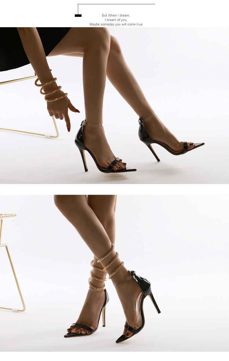 timeless Wholesale Sleek Adjustable Snake Chain Sandals - High-Fashion Women's Plus Size Winding safe Sexy Heels by Nihaojewelry minimalist