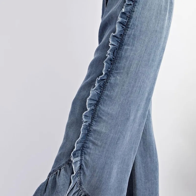 uk to us sizes women's clothing Wholesale Women's Sparkling Bohemian Chic Hand-Engraved Ruffles Jeans - Casual women's fashion 90s Streetwear Full-Length Denim what does 0 mean in women's clothing
