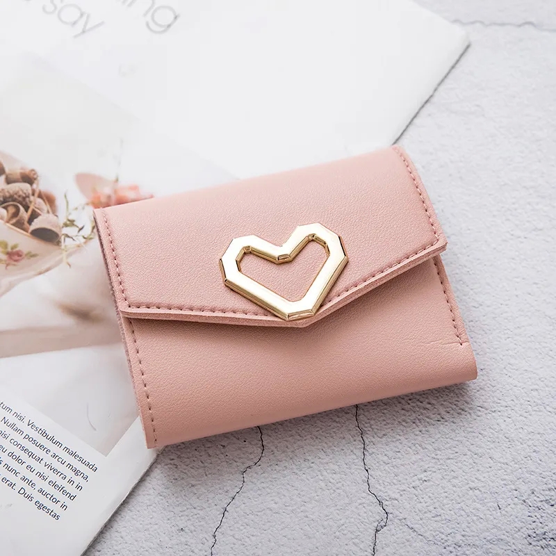 unique Bold Glamorous Women's Short Wallet: Soft-Faced Organic Three-Fold exquisite Coin Purse & Card Holder with Masculine Edge simple elegance