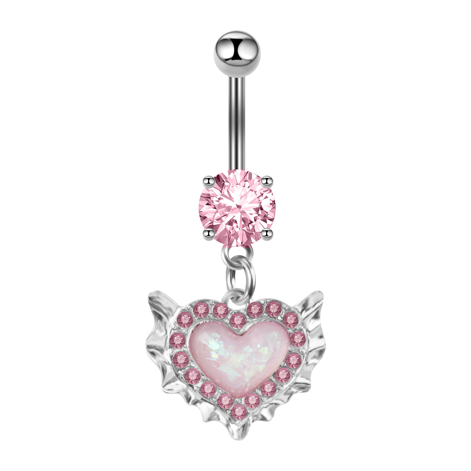 vintage fine jewelry Wholesale Bohemian Fairy eaton's fine jewelry Heart Belly Ring – Waterproof Metal Inlay Zircon, Handpicked IG Style Jewelry fine jewelry birthstone necklace