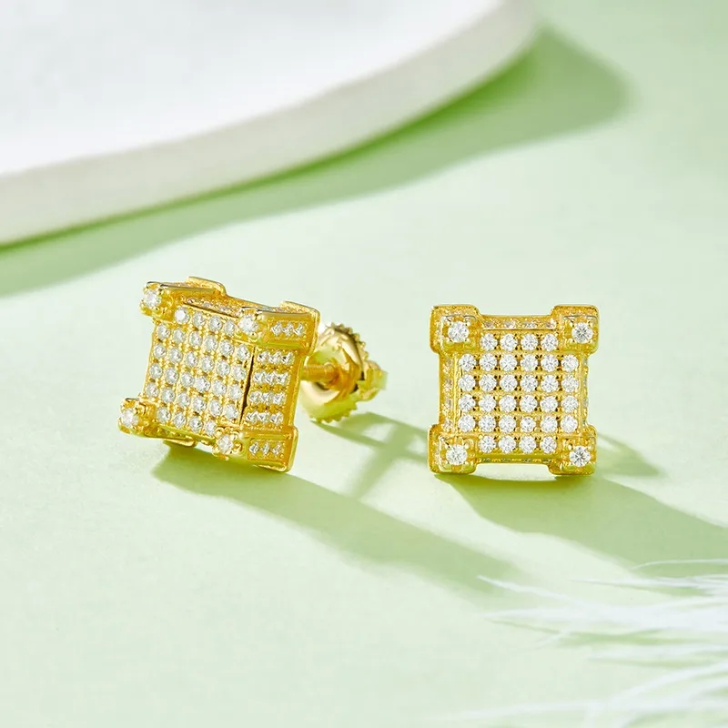what is the most high end jewelry brand "Limited Edition Best-Selling 925 Sterling Silver Moissanite Square sell high end jewelry Studs – Trendy Comfortable Statement Earrings (DEF)" lv high end jewelry