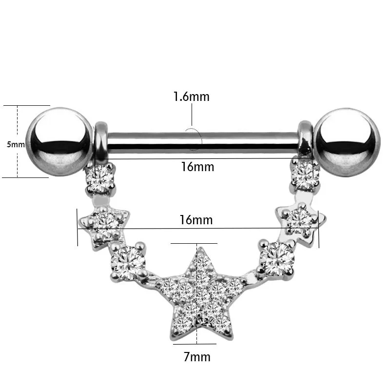 willis fine jewelry "Timeless Star Zircon Nipple Ring elgin's fine jewelry – Minimalist Edgy Luxury Piercing Jewelry" enchanted disney fine jewelry