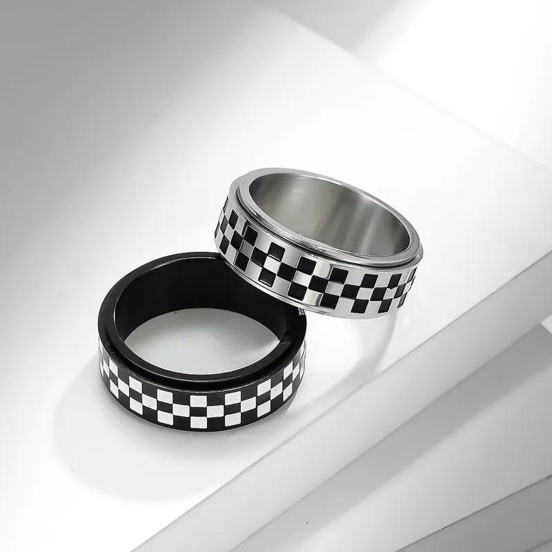 Custom Vintage Graffiti 304 Stainless Steel Rings – Affordable Luxury Fine Jewelry for Branded Style