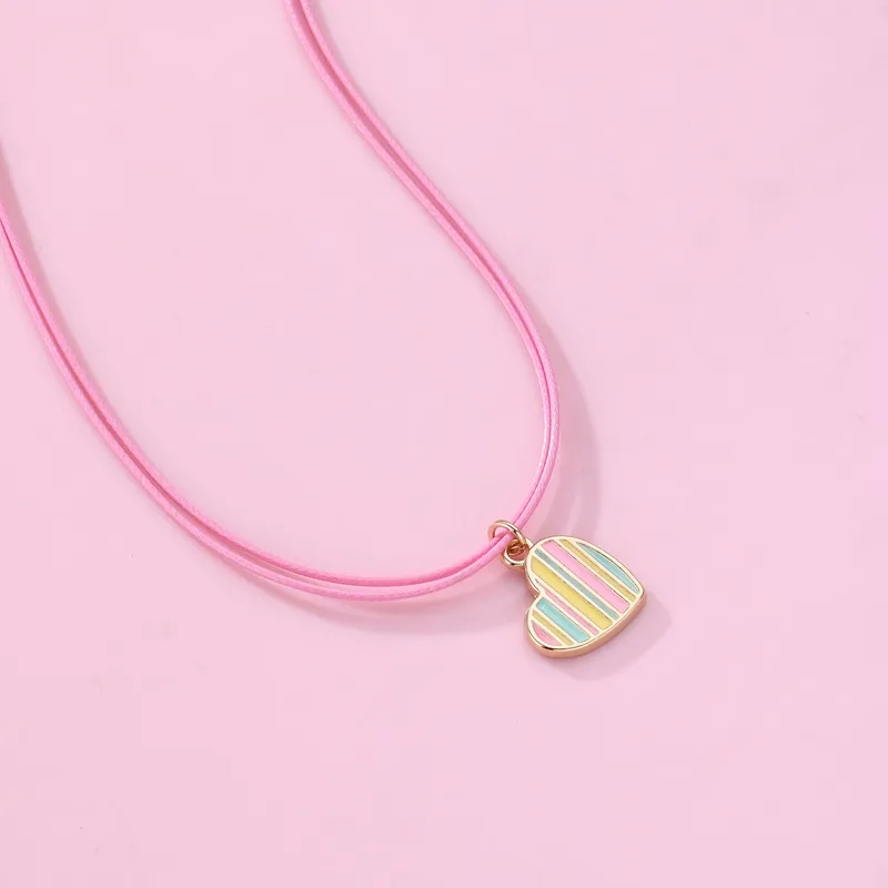 yellow fashion jewelry "Wholesale Rainbow Heart Enamel fashion jewelry for girls Jewelry Set – Skin-Friendly Polished Finish Affordable Luxe for Kids & Unisex" gold earrings fashion jewelry