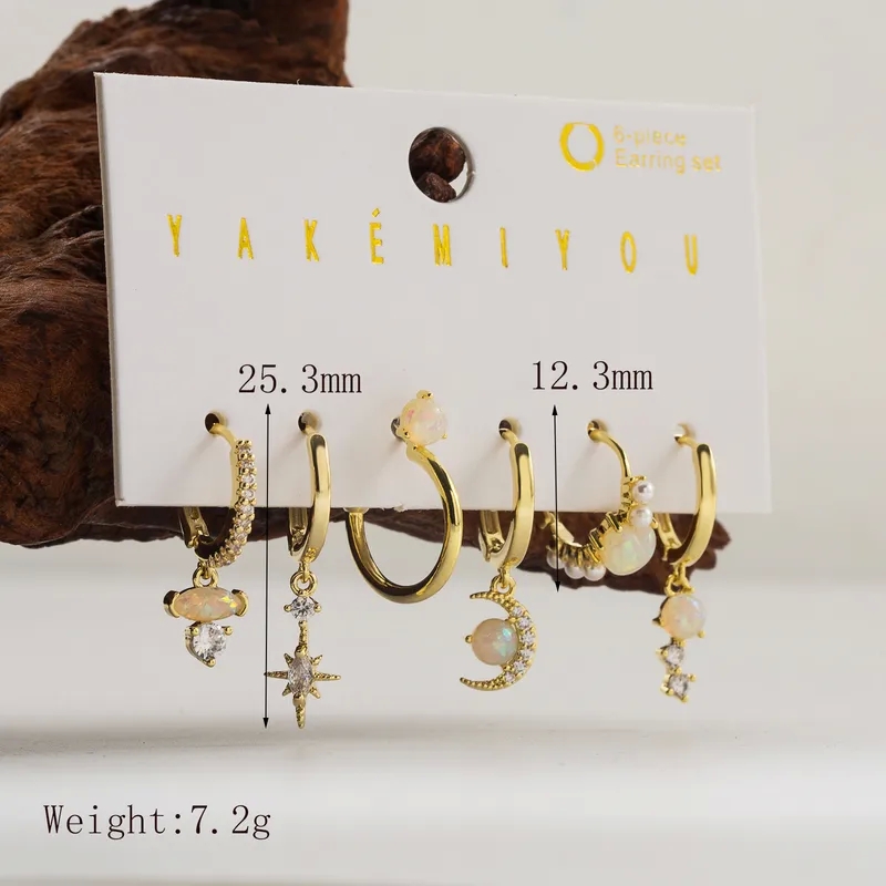 zacks fine jewelry ebay Wholesale Delicate 14K Gold Plated fine jewelry initial necklace Rainbow Moon Zircon Drop Earrings – Sparkling Tarnish-Resistant & Safe fine jewelry designers