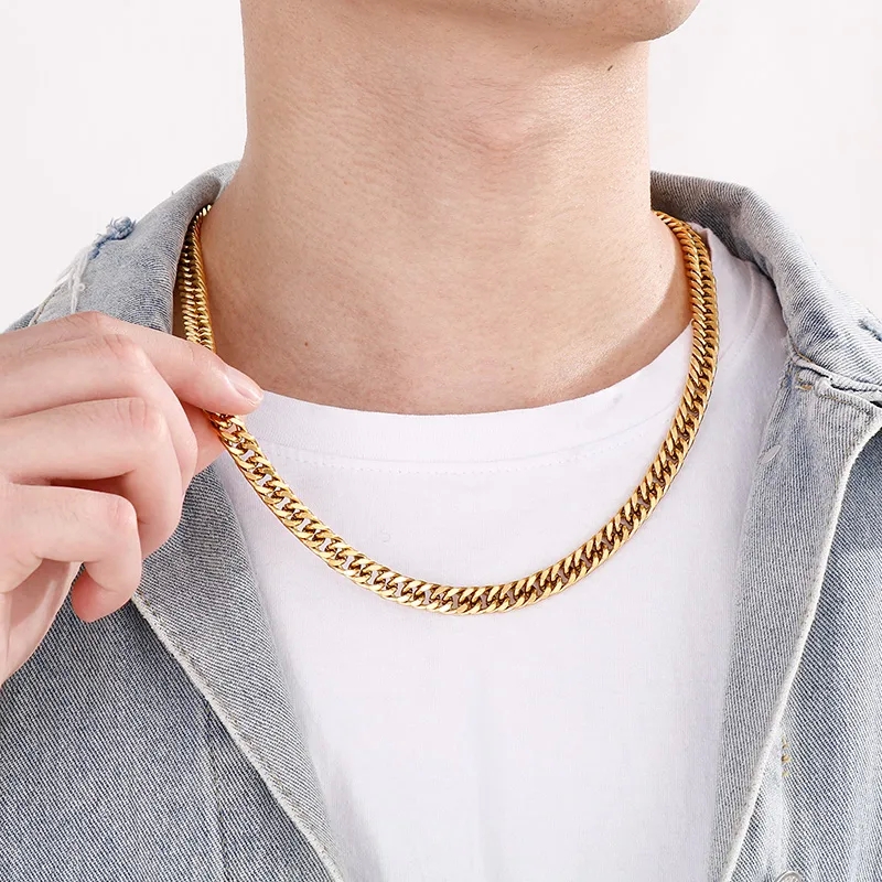 zumiez men's jewelry Wholesale Retro qvc men's jewelry Hip-Hop Jewelry Set: Durable 304 Stainless Steel 18K Gold Plated Bracelet & Necklace - Shiny & Discounted what men's jewelry is in fashion