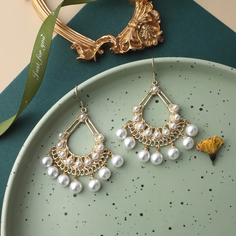 1920s fashion jewelry "Artisanal Retro Enamel & Pearl Drop Earrings – Stylish Durable zara fashion jewelry 925 Sterling Silver One-of-a-Kind Studs" pearl fashion jewelry