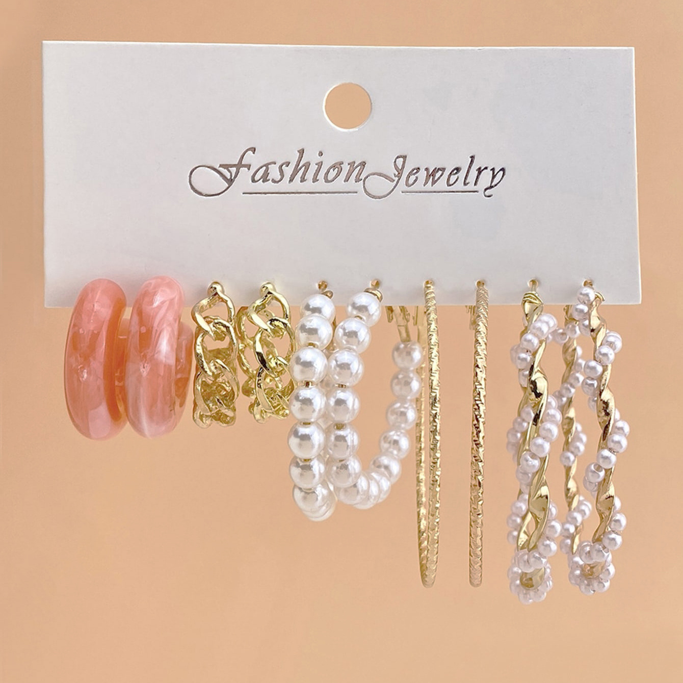 1980's fashion jewelry Sustainable Boho Grunge Geometric Alloy Pearl Hoop Earrings fashion jewelry nickel free – Vintage Style Wholesale 80's fashion jewelry