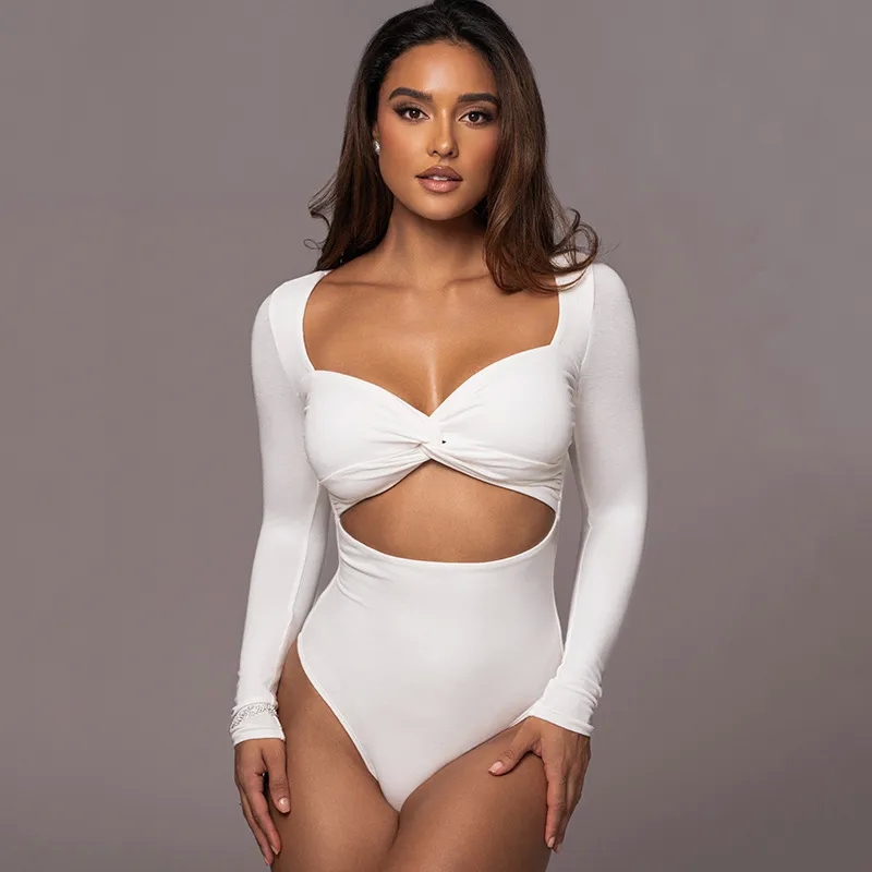2 day shipping women's clothing Eco-Chic Glossy Bodysuits | Recycled Streetwear with Contrast Binding | Branded native american women clothing Women's Fashion 70s women clothing