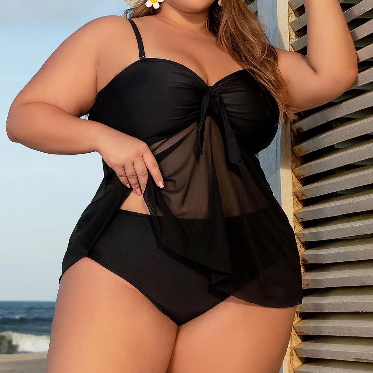 50s style women's clothing Wholesale Bohemian Plus Size 2-Piece Swimwear avenue women's clothing Set – Best Fine Solid Color Women's Swimwear spf women's clothing