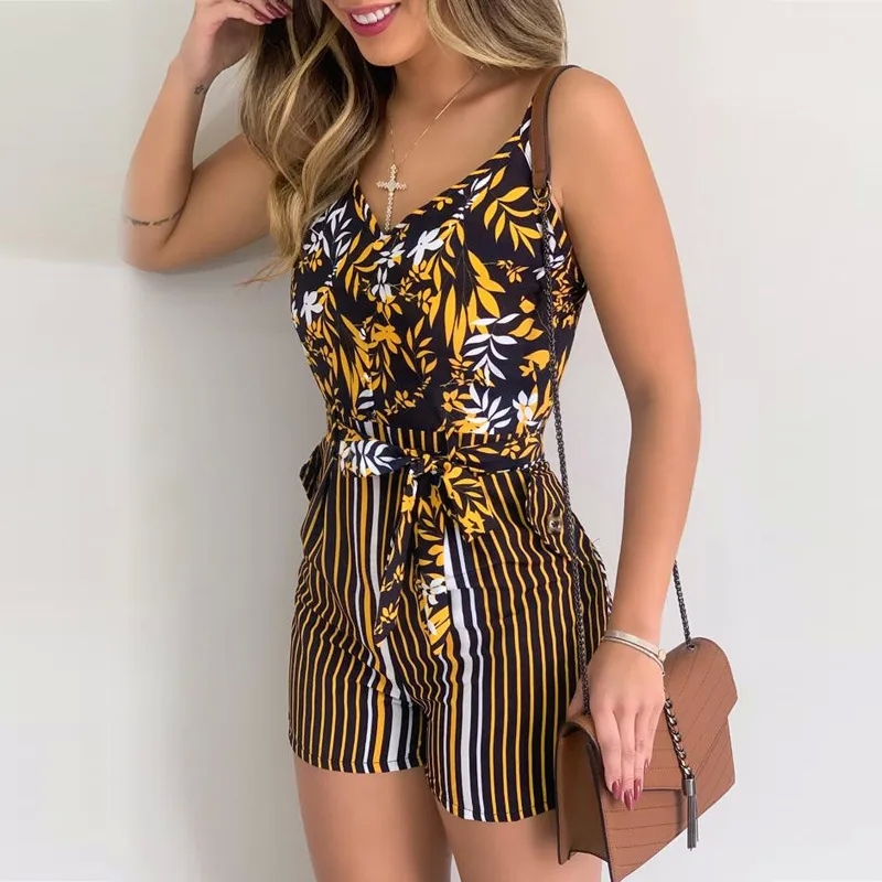 80s hip hop women's clothing "Affordable Sustainable Women's Streetwear Patchwork 90s women clothing Rompers – Exquisite Printed Shorts" nordstrom women's clothing