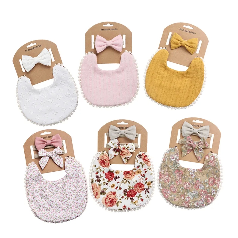 Discounted Baby Linen-Cotton Bib Set - Sleek Double-Sided Saliva Towel Headband, Comfortable Craftsmanship