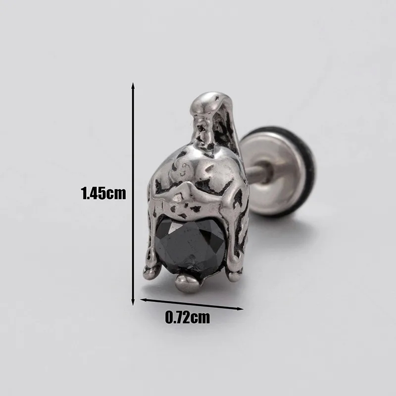 affordable men's jewelry Vintage Grunge Adjustable Dainty Geometric 316 Stainless Steel Zircon men necklace qatar Ear Studs - Wholesale 1 Piece ancient men's jewelry