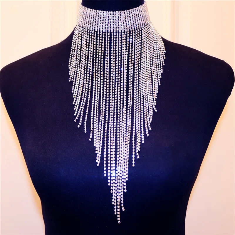 african fashion jewelry "Ethically Sourced Glistening Rhinestone fashion jewelry thailand Tassel Necklace – Edgy Craftsmanship at Affordable Prices" bulgari fashion jewelry